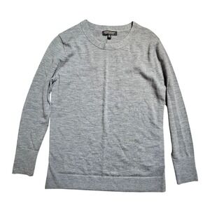 Banana Republic Extra Fine Merino Crew Neck Sweater S Charcoal Gray Quiet Luxury